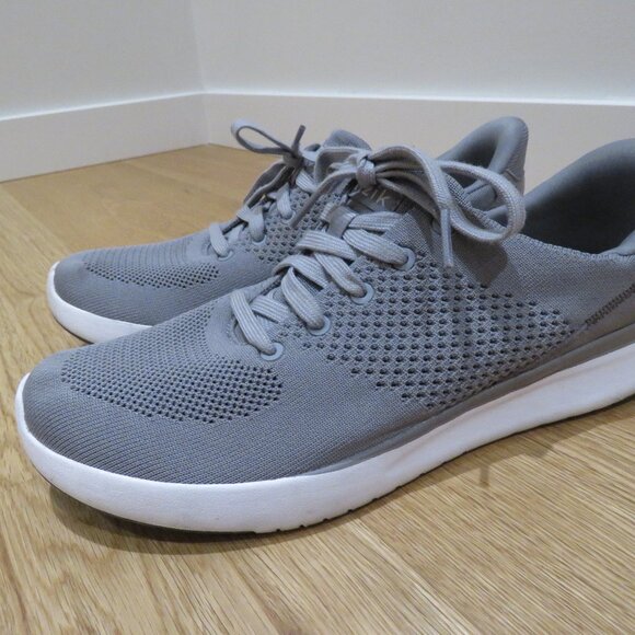 KIZIK Lima Hands Free Lace Up Shoes Sneakers in Gray Knit Comfy Travel Casual - Picture 2 of 14